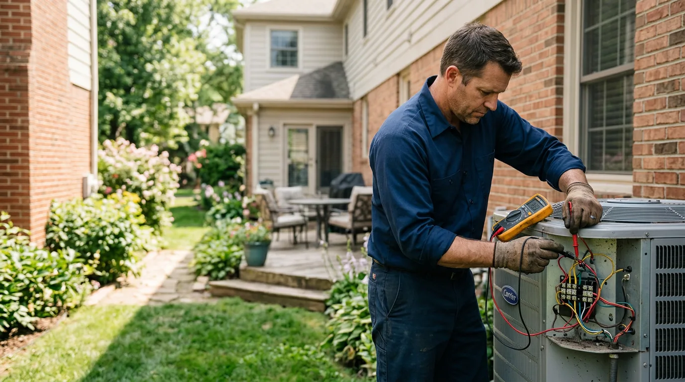 HVAC technician working near Santa Fe, TX